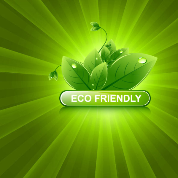 Set of Eco friendly with green Leaves background vector 03 leaves leave green eco friendly eco   