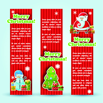 Christmas elements with santa vector banner 03 elements element christmas banner   