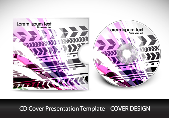 CD cover presentation vector template material 05 template presentation material cover cd   