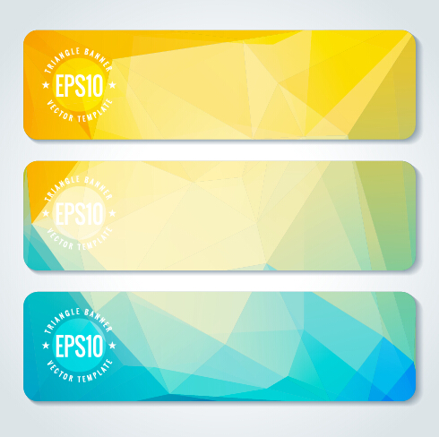 Combination triangle vector banners graphic 03 combination banners banner   