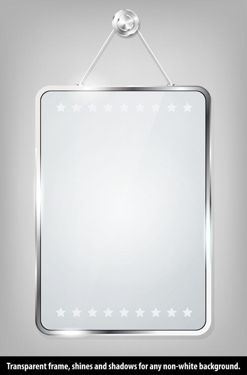 Transparent glass frame design vectors set 01 transparent glass frame design   