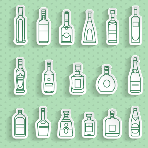 Bottle stickers vector set stickers sticker paper bottles   