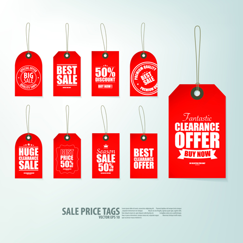 Creative sale price tags vector set 01 tags sale price creative   