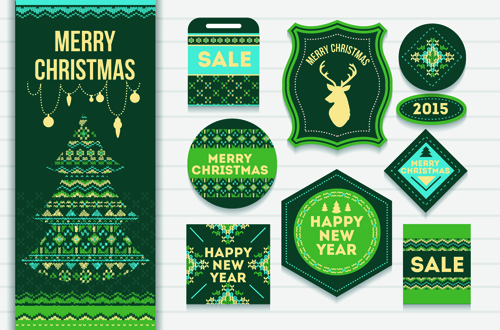 2015 Christmas sale tags with cards vector material 03 tags sale material christmas card 2015   