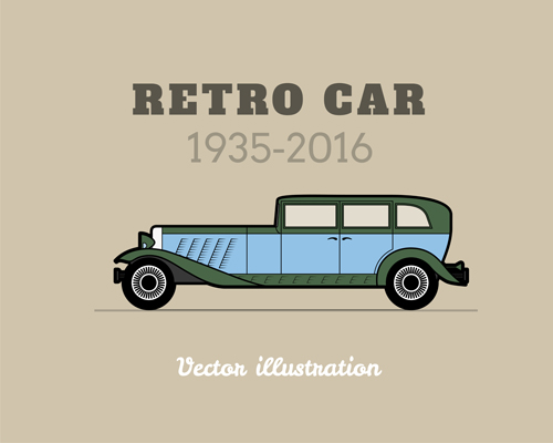Retro car poster vector design 10 Retro font poster car   