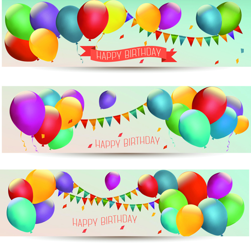 Colored balloons holiday banner vector 01 holiday colored banner balloons   