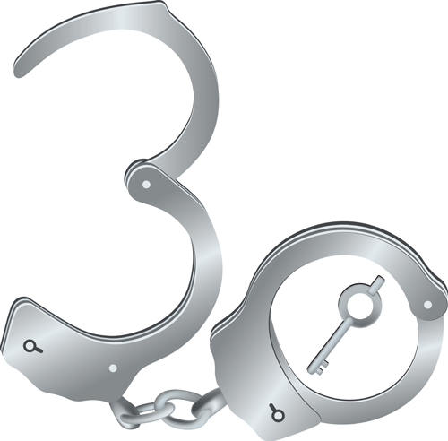 Set of Handcuffs design elements vector material 02 material Handcuffs elements element   
