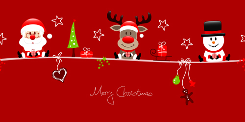 Snowman santa with reindeer red christmas background snowman santa christmas background 2014   