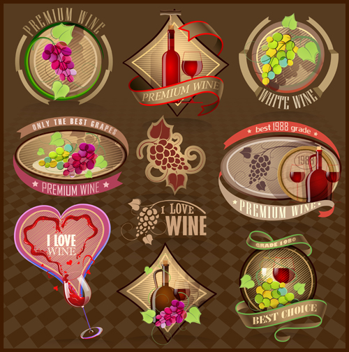 Elegant Wine Labels vector 01 wine labels label elegant   