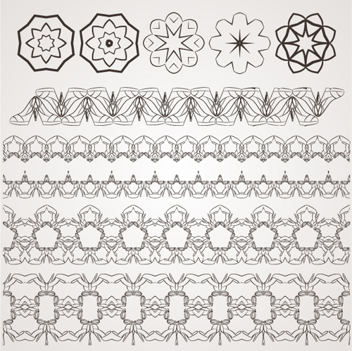 Simlpe floral borders seamless vector 01 Simlpe seamless floral borders   