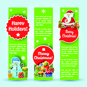 Christmas elements with santa vector banner 01 santa elements element christmas banner   