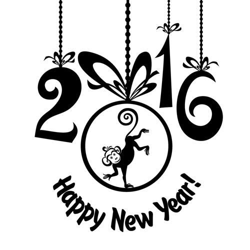 2016 the monkey new year design vector 08 year new monkey 2016   