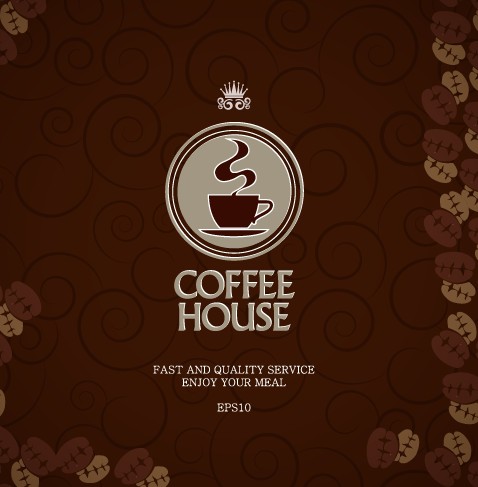 Coffee menu cover design vector material 01 vector material cover coffee   