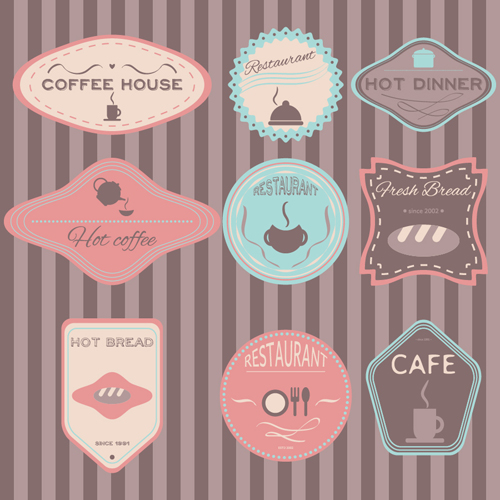 Coffee with cafe colored vintage labels 02 labels label colored coffee cafe   