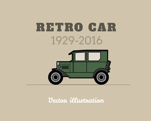 Retro car poster vector design 03 Retro font poster car   