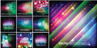 Colorful light art background vector set light colorful   