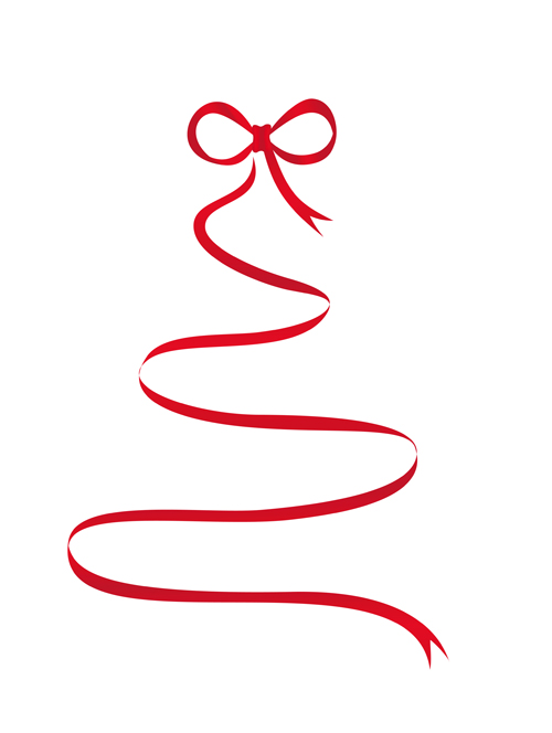 Set of Red Christmas Ribbons elements vector 05 ribbons ribbon red elements element christmas   