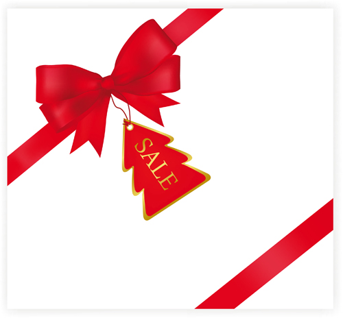 Set of Red Christmas Ribbons elements vector 01 ribbons ribbon red elements element christmas   