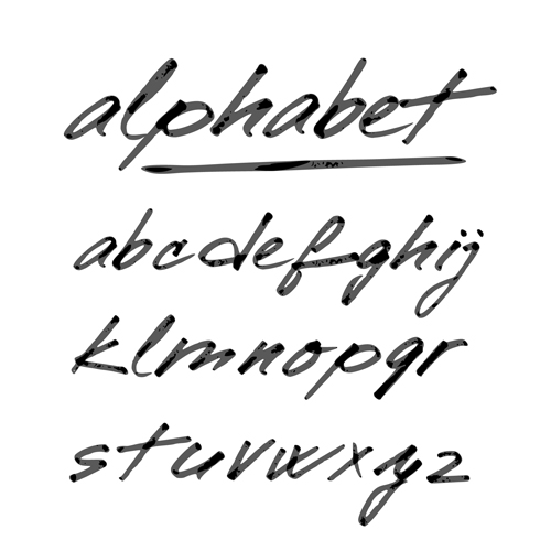 Hand drawn alphabet creative vectors 01 hand drawn creative alphabet   