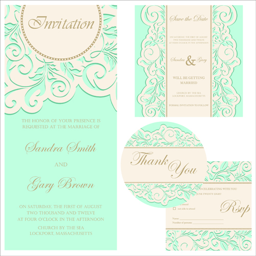 Retro wedding invitation cards design 01 wedding Retro font invitation cards invitation   