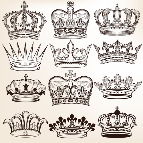 Royal crown vintage design vectors 03 vintage royal crown   