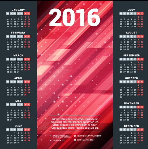 2016 company calendar creative design vector 02 creative company calendar   