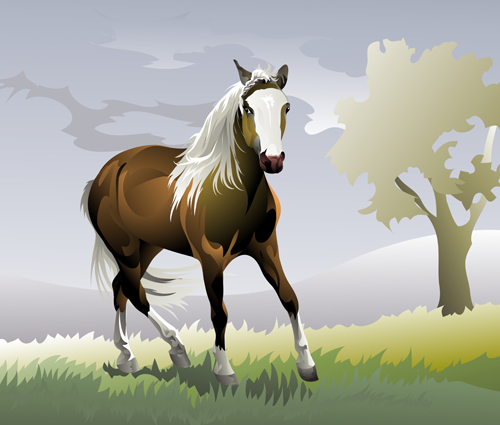 Creative running horse design vector set 07 running horse creative   