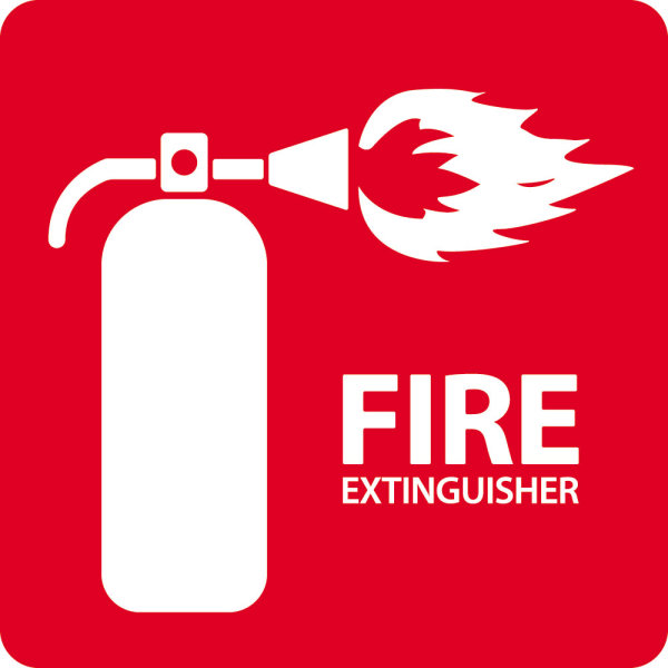 fire extinguisher symbol on floor plan