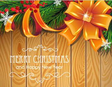 Wooden background with christmas ornament vector 02 wooden ornament christmas background   