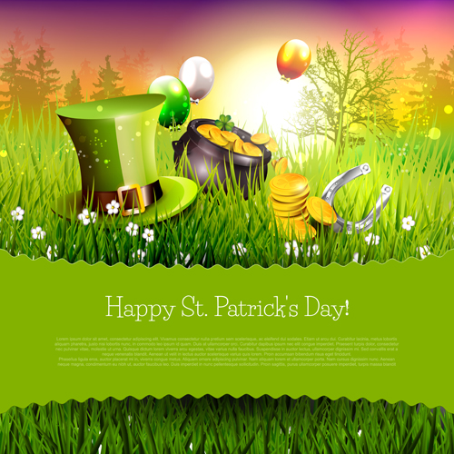 Delicate patricks day art background vecor 01 patricks day delicate background   