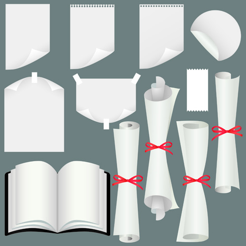 Set of ribbons and scrolls design elements vector 02 scrolls scroll ribbons ribbon elements element   