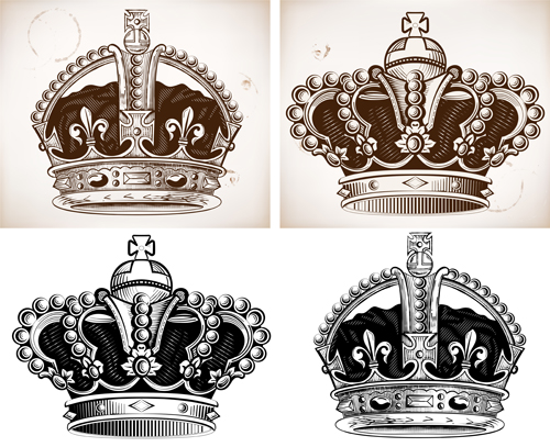 Royal crown vintage design vectors 01 vintage royal crown   