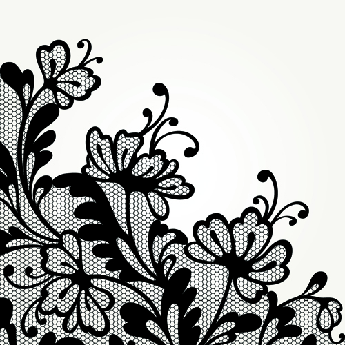 Black Lace Backgrounds vector material 03 material lace black   
