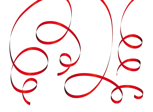 Set of Red Christmas Ribbons elements vector 04 ribbons ribbon red elements element christmas   