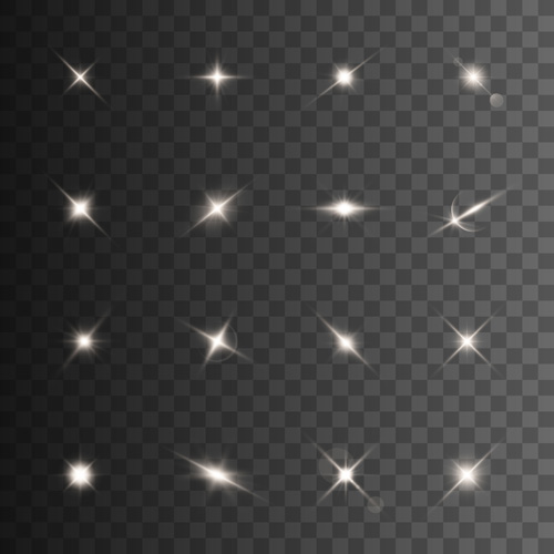 Glowing stars effects vector set 03 stars glowing effects   