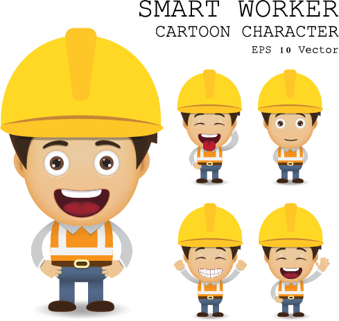 Cute cartoon worker vector set 08 worker cute cartoon cute   