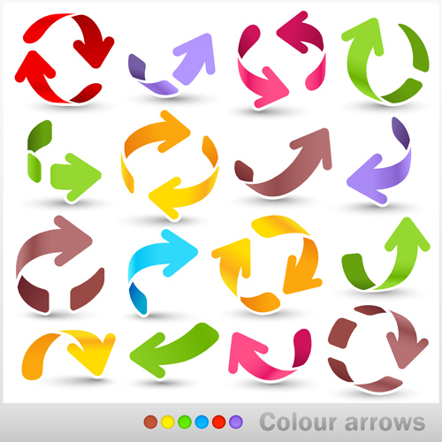 Set of colored arrows vector material 04 colored arrows arrow   