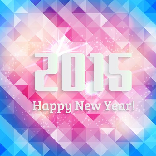 2015 new year with polygonal background vector colorful background background   