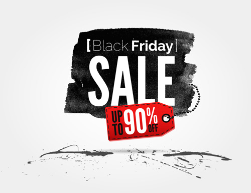 Black friday with ink sale background vector 03 sale ink friday black background   