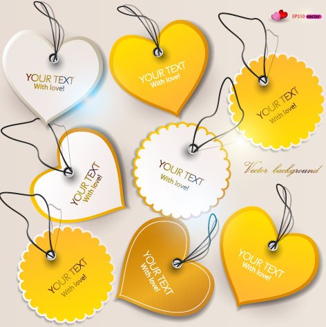 Set of Romantic and love labels vector 03 romantic love labels label   