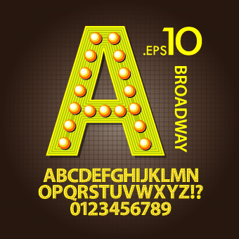 Broadway style alphabet font vector font Broadway alphabet   