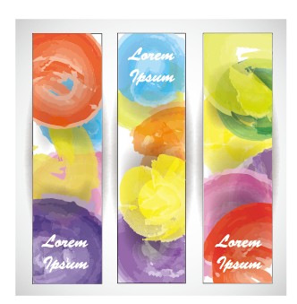 Colored watercolor banners vector watercolor colored banners banner   