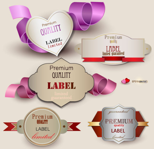 Set of Romantic and love labels vector 02 romantic love labels label   