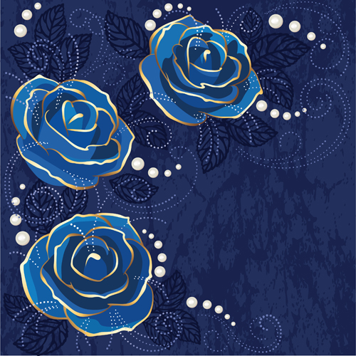 Beautiful blue rose vintage background vector 03 vintage rose beautiful background vector background   