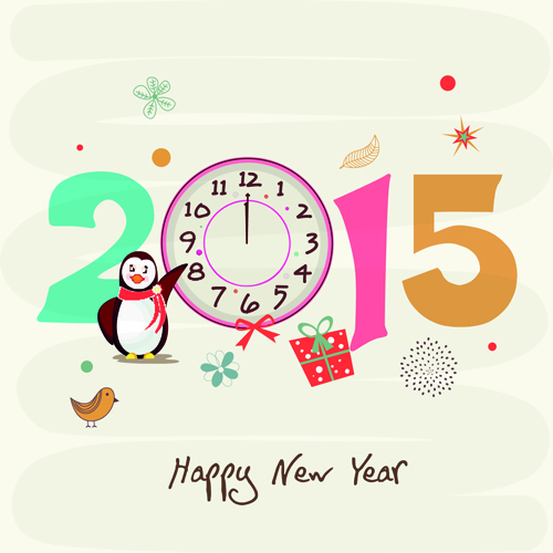 New year 2015 text design set 08 vector text new year 2015   