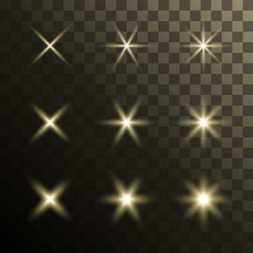 Glowing stars effects vector set 01 stars glowing effects   