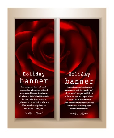Beautiful rose holiday banner vector rose holiday beautiful banner   