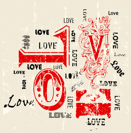 Set of Vintage Love design elements vector 02 vintage love elements element   