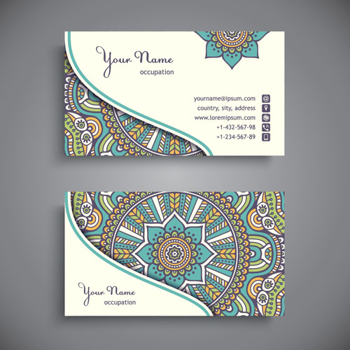 Ethnic pattern business card vintage vector 04 vintage pattern ethnic business card business   