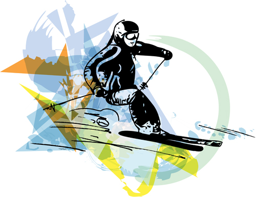 Hand drawn skiing sketch vector design 10 skiing sketch hand drawn design   